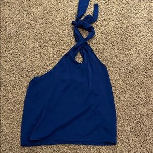 SHEIN Blue Halter Tank Top
